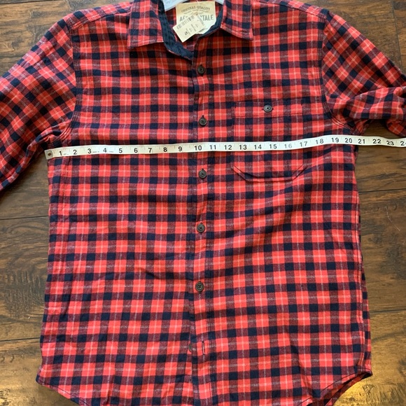 NWT AEROPOSTALE Woven Button Down Plaid Graphic Long Sleeve Shirt Men's Sz S. - Picture 8 of 9